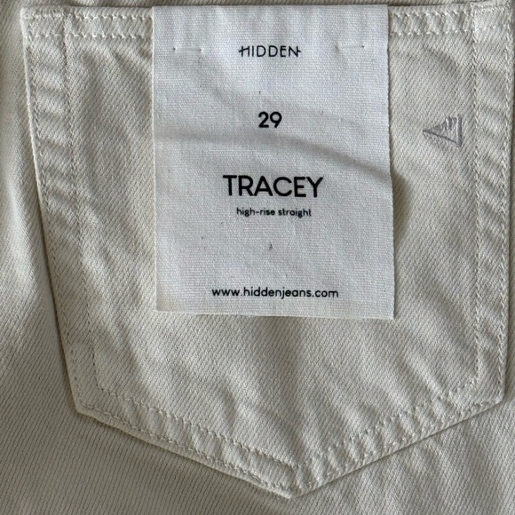 HIDDEN HIGH RISE STRAIGHT LEG JEANS CREAM  SIZE 29 - Picture 11 of 14